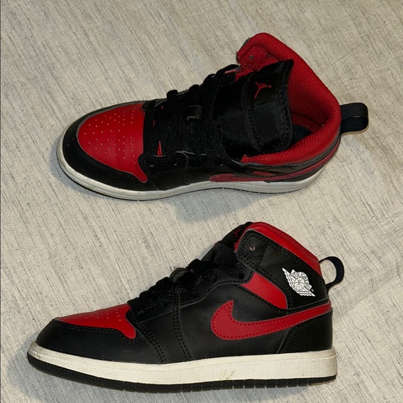 Jordan Other - Boy’s Black & Red Air Jordan 1 Sneakers